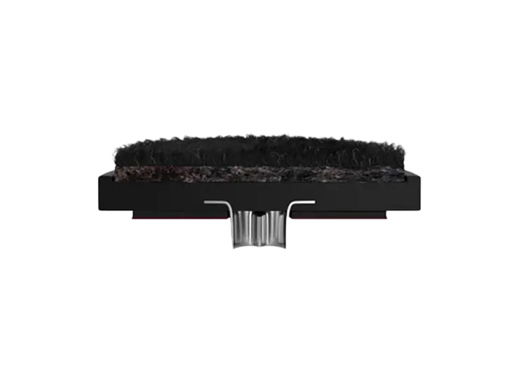 Nail-on furniture glide construction showing PA6 pad and ABS core