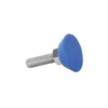 Anti-slip stainless steel leveling feet, top view