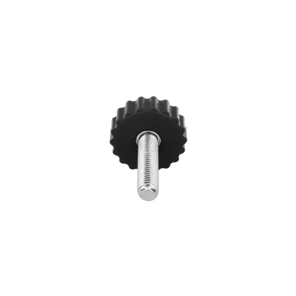 Black low-profile adjustable leveling feet 30mm M8 – three-quarter view from above