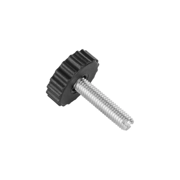 Black notched thread low-profile adjustable leveling feet 30mm M8 – underside view showing the threaded stud