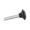 Notched thread leveling feet, top view