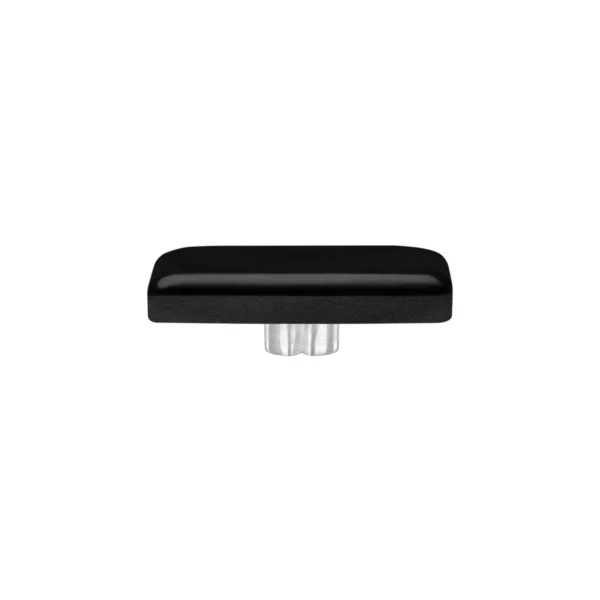 Rectangular nail-on furniture slides, 33 x 19 mm (1.30" x 0.75"), black, side profile view