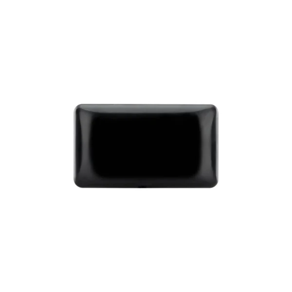 Rectangular nail-on furniture slides, 33 x 19 mm (1.30" x 0.75"), black, top-down view of the ABS sliding face