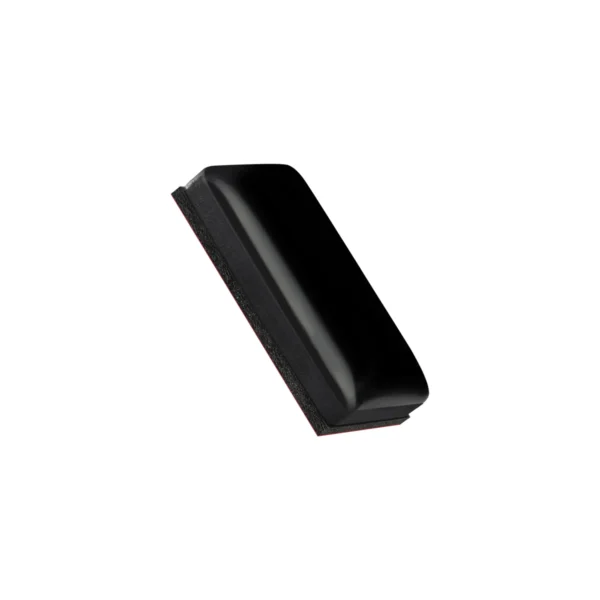 Rectangular self-adhesive furniture slides, 33 x 19 mm (1.30" x 0.75"), black, angled view of the ABS sliding face