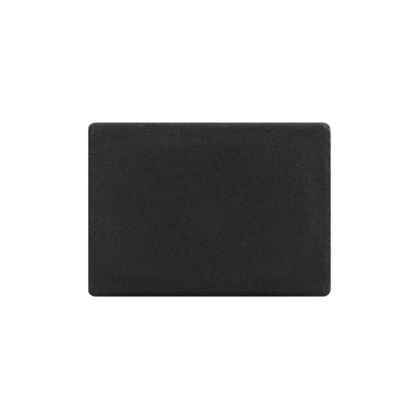Black rectangular tube plugs 50 × 70 mm, 2–4 mm wall – top-down view of the head