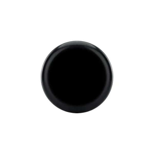 Round nail-on furniture slides, 38 mm (1.50"), black, top-down view of the ABS sliding face