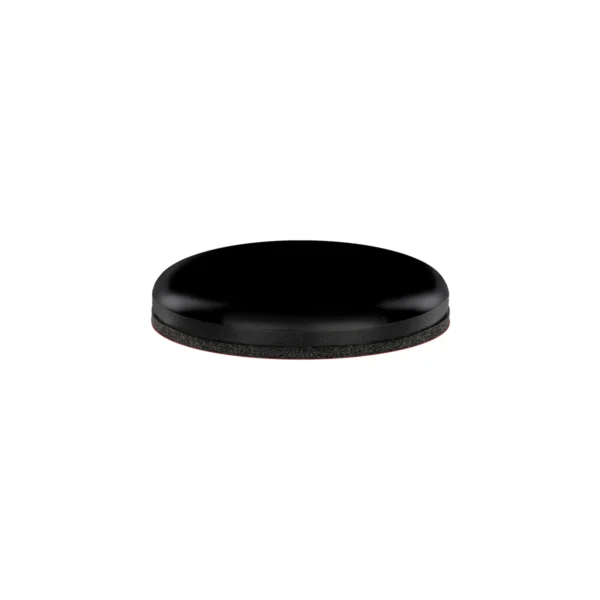 Round self-adhesive furniture slides, 38 mm (1.50"), black, side profile view