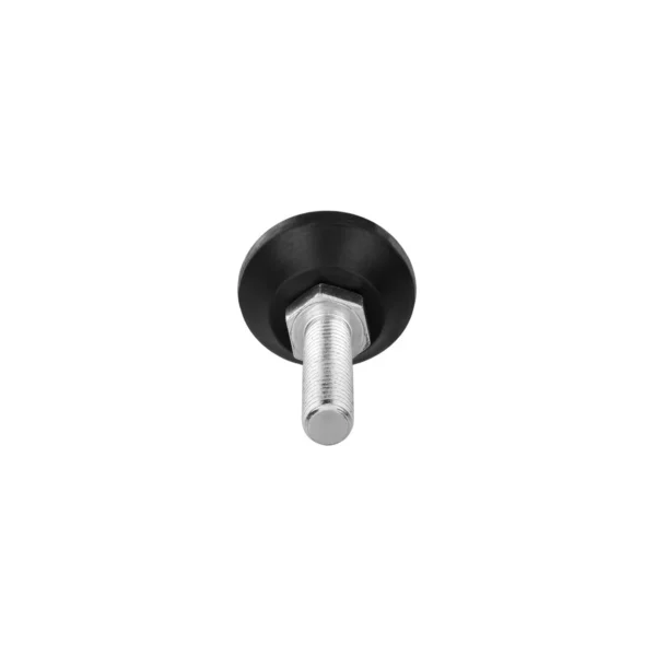Black self-leveling tilt adjustable leveling feet 30mm M8 – three-quarter view from above