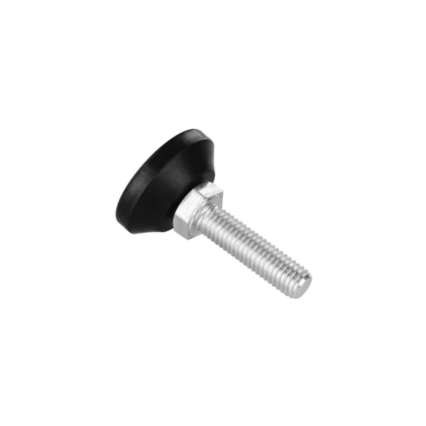 Black self-leveling tilt adjustable leveling feet 30mm M8 – underside view showing the threaded stud
