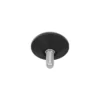 Slim base leveling feet, angled view
