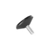 Slim base leveling feet, underside view