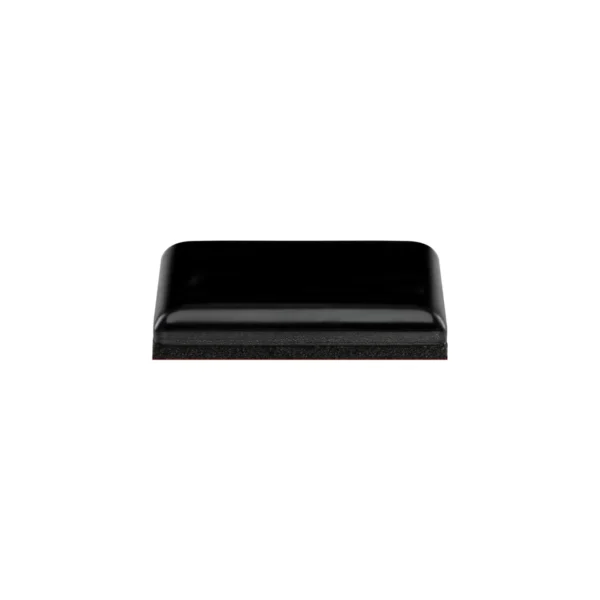 Square self-adhesive furniture slides, 38 x 38 mm (1.50" x 1.50"), black, side profile view