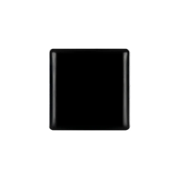 Square self-adhesive furniture slides, 38 x 38 mm (1.50" x 1.50"), black, top-down view of the ABS sliding face