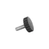 Stainless steel low-profile leveling feet, underside view