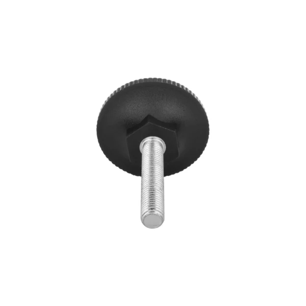 Black standard base adjustable leveling feet 45mm M8 – three-quarter view from above