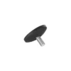 Wide-base anti-slip leveling feet, underside view