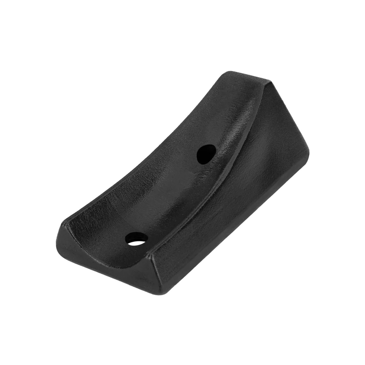 Corner sled base saddle glide, round 28 mm, two holes, black