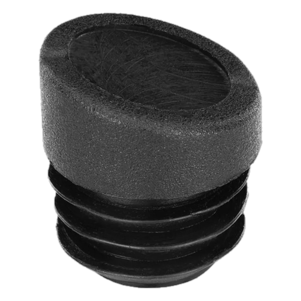 Nylon tube plug fitted in a metal furniture leg